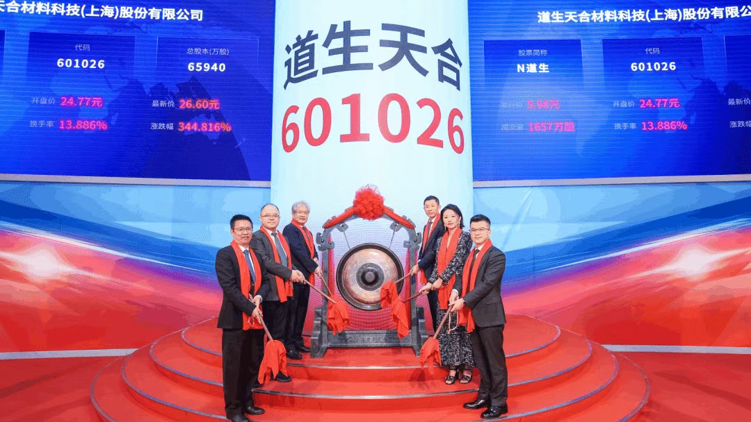 道生天合正式登陆上交所主板：单日涨幅高达396.32%